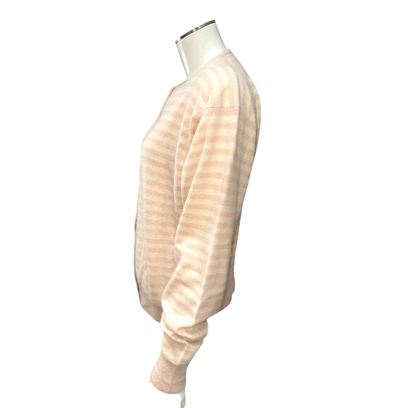 Nancy Heller Size 1 Blush Beige Cashmere Cardigan Quiet Luxury Knit Core - Picture 3 of 9